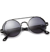Nero Vapor jet black steampunk sunglasses — frame construction detail