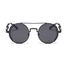 Nero Vapor jet black steampunk sunglasses — alternate angle view