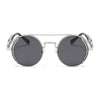 Nero Vapor silver steampunk sunglasses — alternate angle view