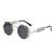 Nero Vapor round retro steampunk sunglasses in silver with Victorian-inspired side shields