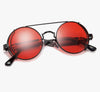 Nero Vapor jet and fire-red sunglasses — frame construction detail