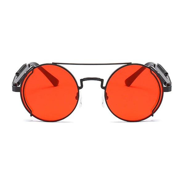 Nero Vapor jet and fire-red sunglasses — alternate angle view
