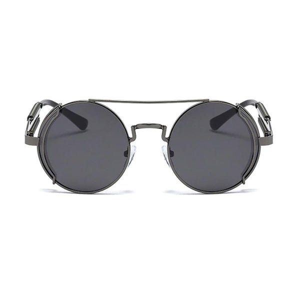 Nero Vapor gunmetal steampunk sunglasses — alternate angle view