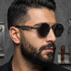 Nero Vapor Round Steampunk Sunglasses – Jet Black