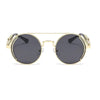 Nero Vapor gold and midnight-black steampunk sunglasses — alternate angle view